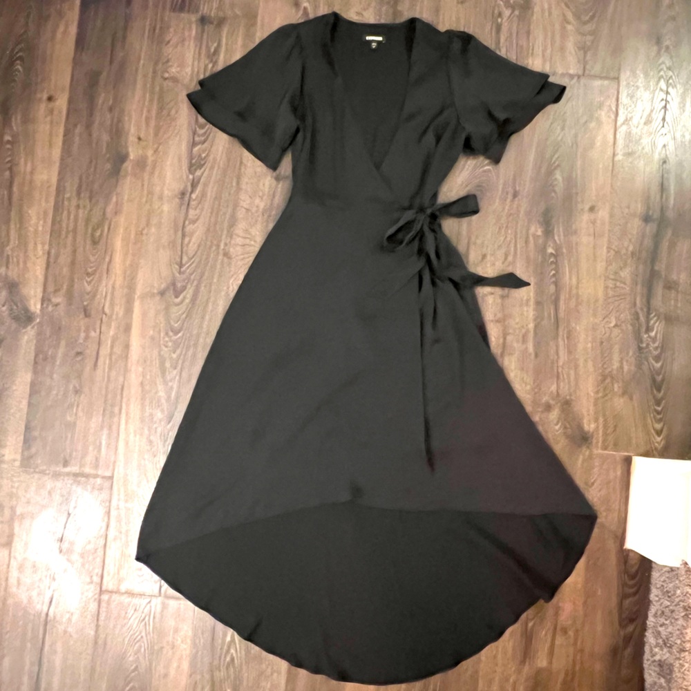 Express Black Short Sleeve Wrap Dress Size Small